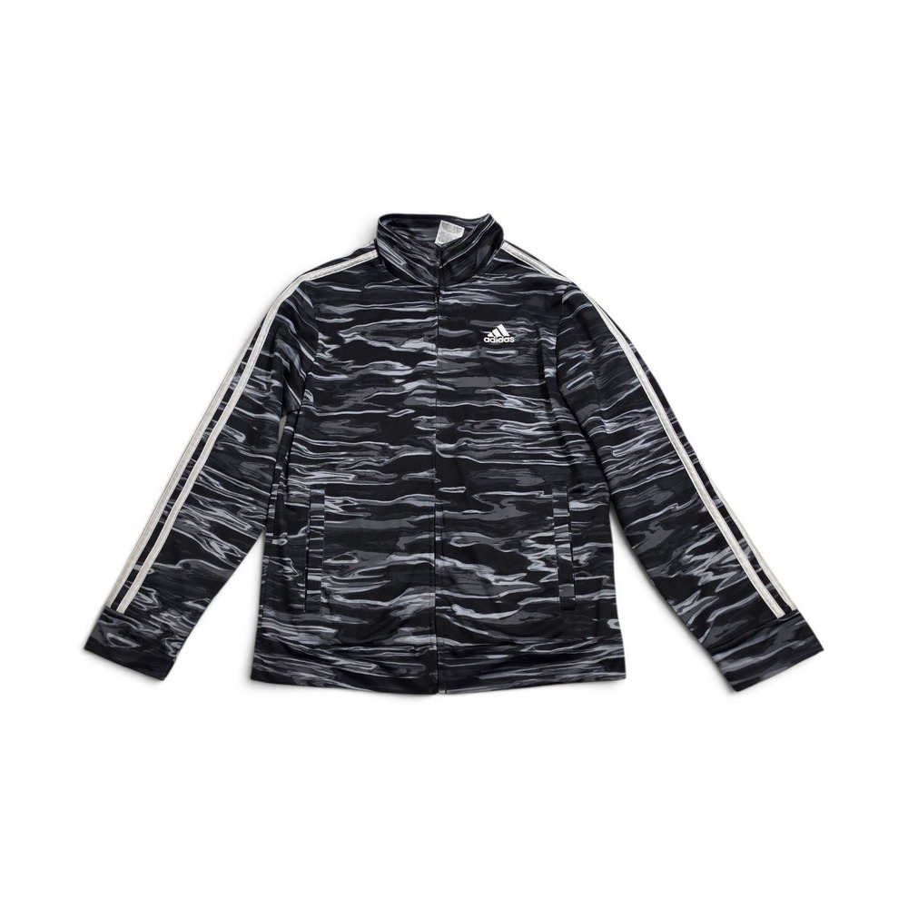 Adidas Youth Large 14/16 Black Gray Camo Full Zip Track Jacket